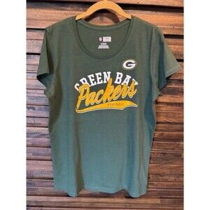NFL Team Apparel Green Bay Packers Womens Short Sleeve‎ Scoop Neck T-Shirt XL